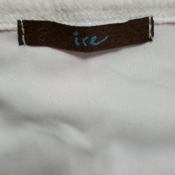 White linen drawstring skirt with Teal detail - Picture 5 of 5